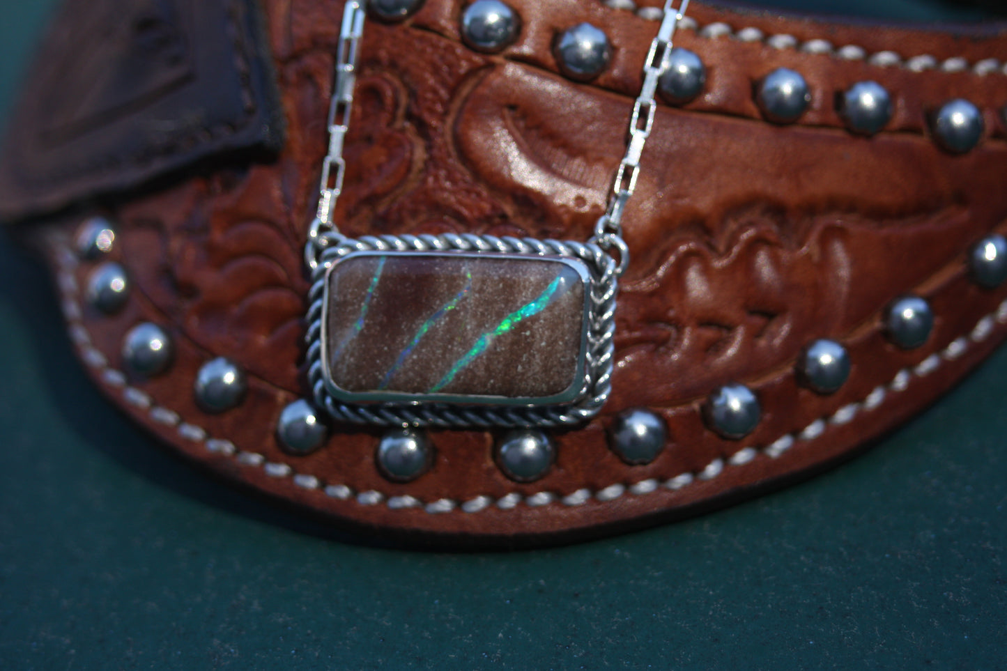 Boulder Opal bar necklace