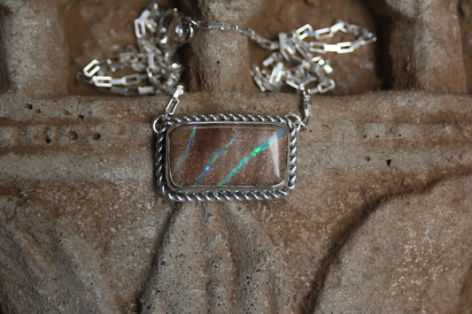 Boulder Opal bar necklace