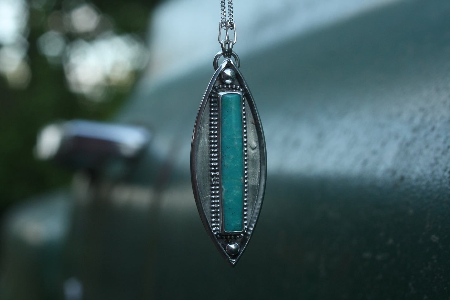 Turquoise bar necklace