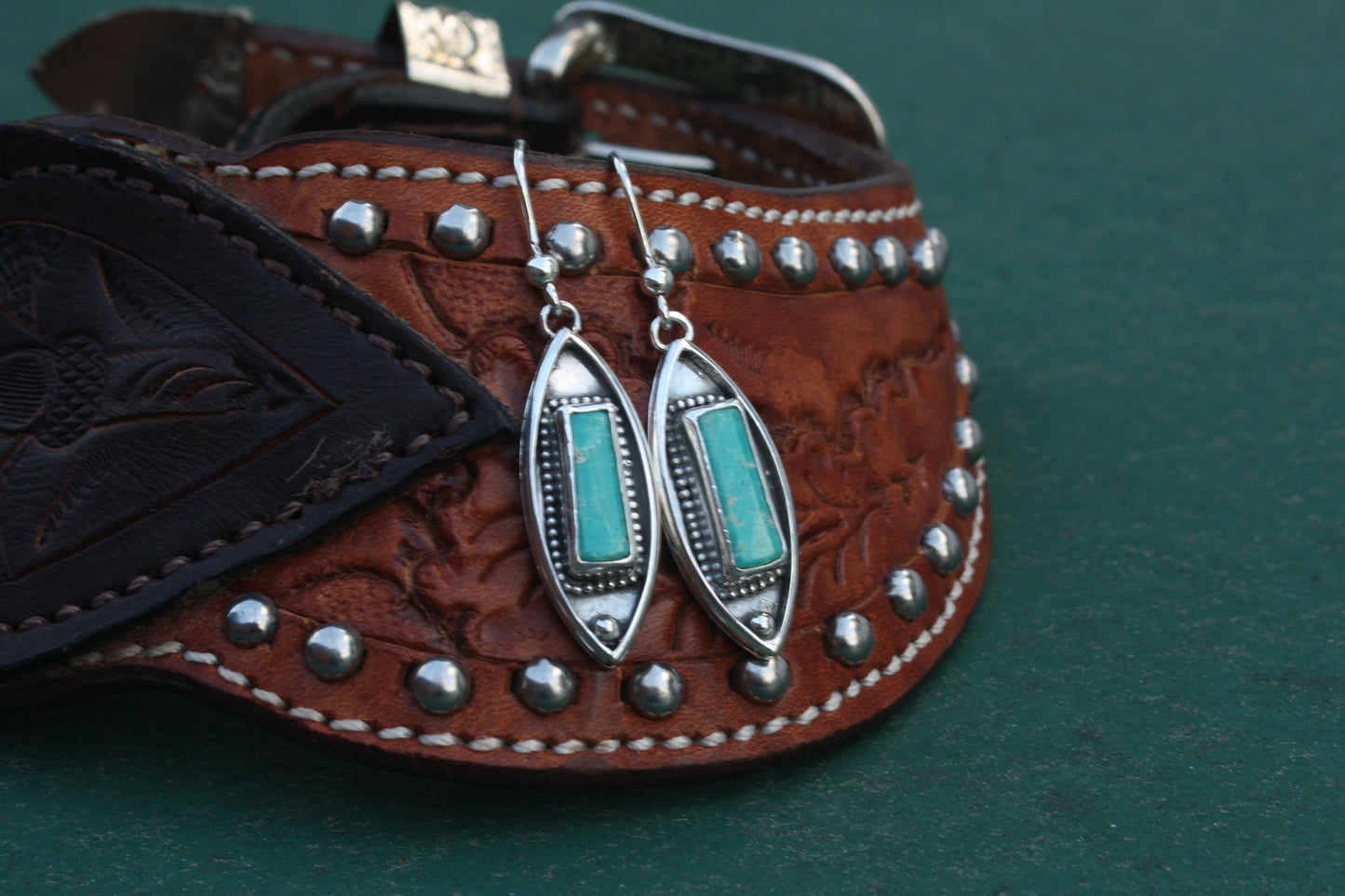 Turquoise bar earrings