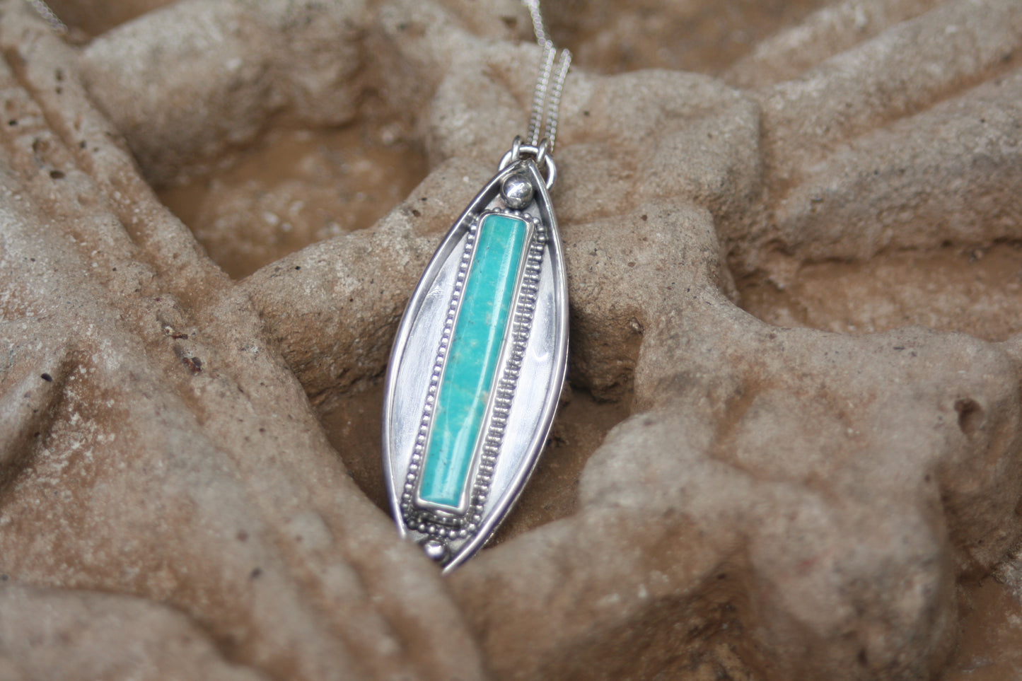 Turquoise bar necklace
